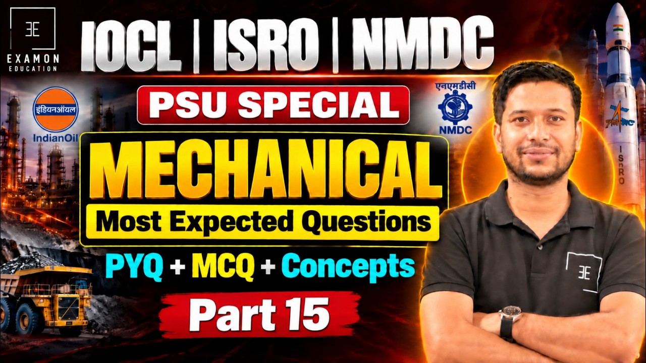 IOCL 2026 | ISRO 2026 🎯| PART-15 | Mechanical Most Expected Questions | PSU Special MCQ Practice |