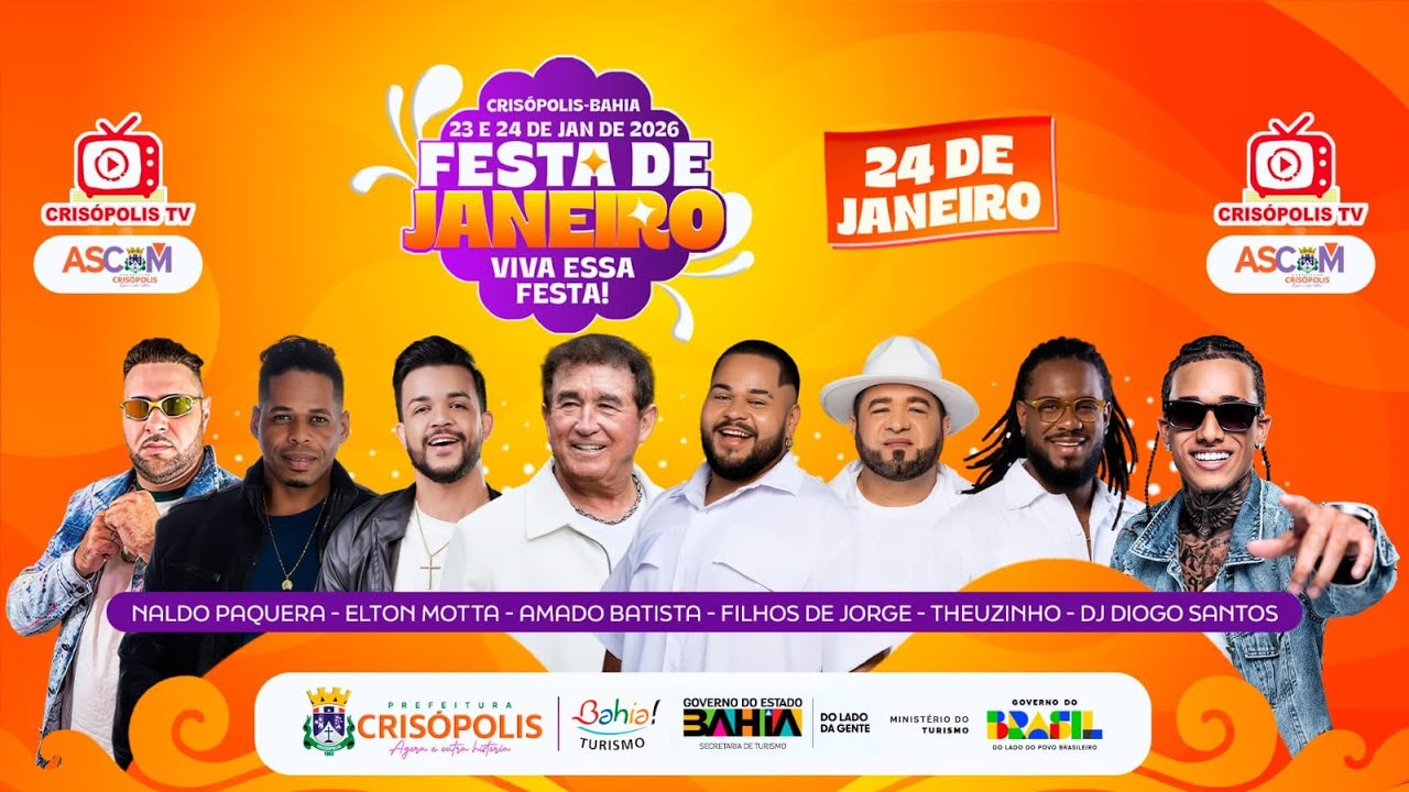 # FESTA DE JANEIRO 2026 EM CRISÓPOLIS -BA/ NESTE SÁBADO 24/01 COM VÁRIAS ATRAÇÕES AO VIVO # CTV.