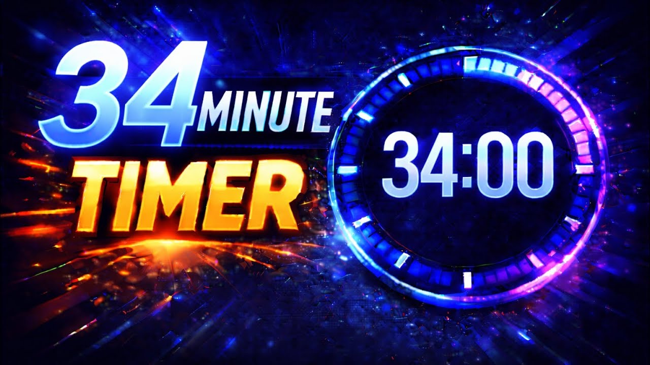 34 Minute Timer ⏱️ | Deep Focus & Countdown | Online Timer Flow