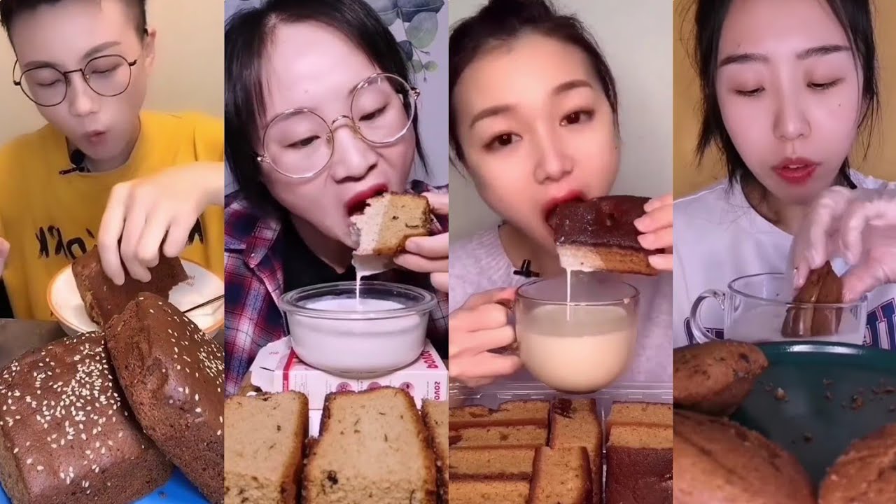 JUJUBE CAKE (枣糕) dipped in MILK #2  ||*Subtitled* ASMR Chinese Dessert Mukbang 디저트 먹방 吃播