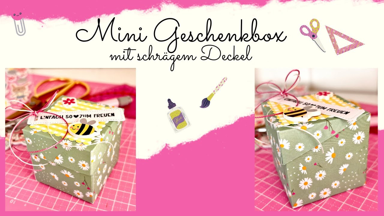 ☀️💞 Mini Geschenkbox mit schr&auml;gem Deckel  basteln I in cm I DIY I Annilis Welt ☀️💞