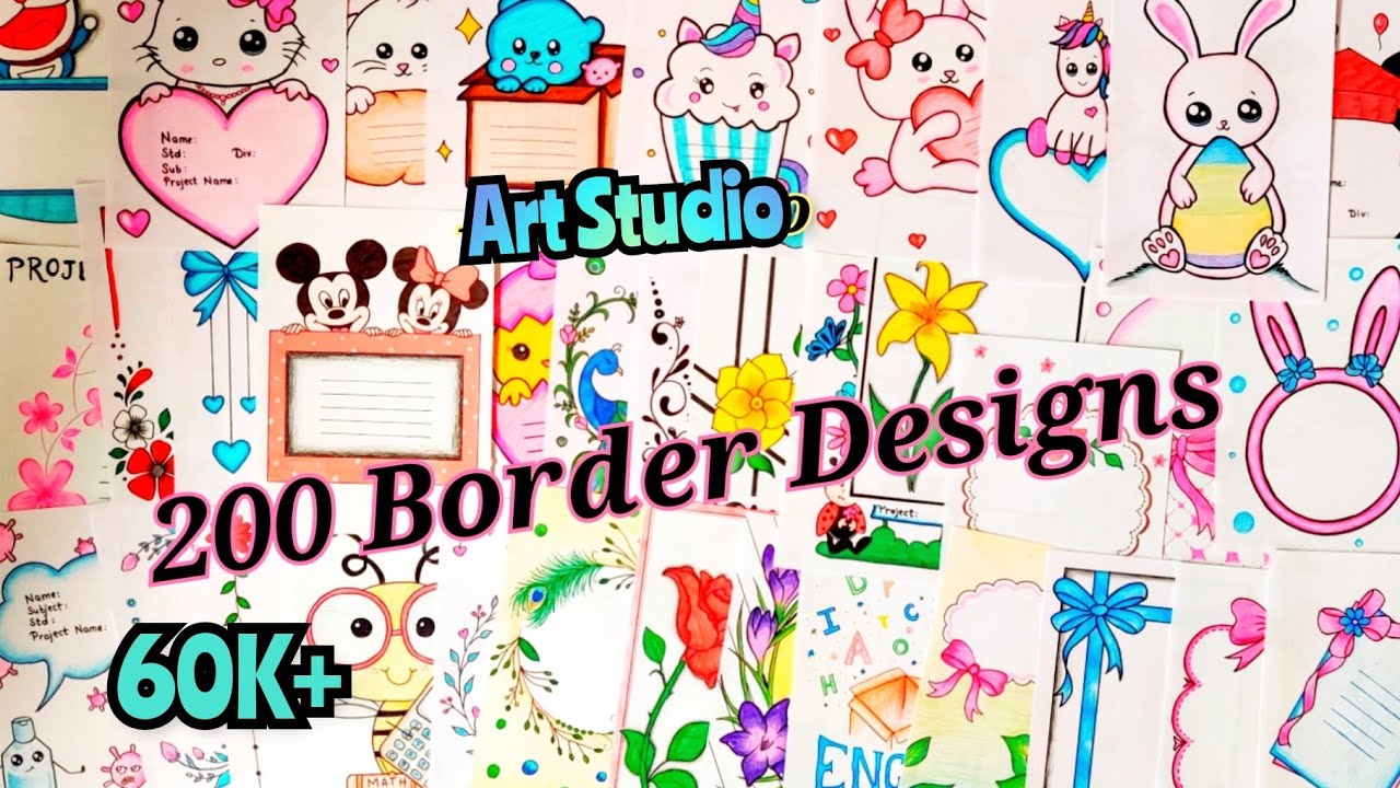 200 Border Designs Compilation /Amazing Border design /Project File Decoration Ideas/Beautifuldesign