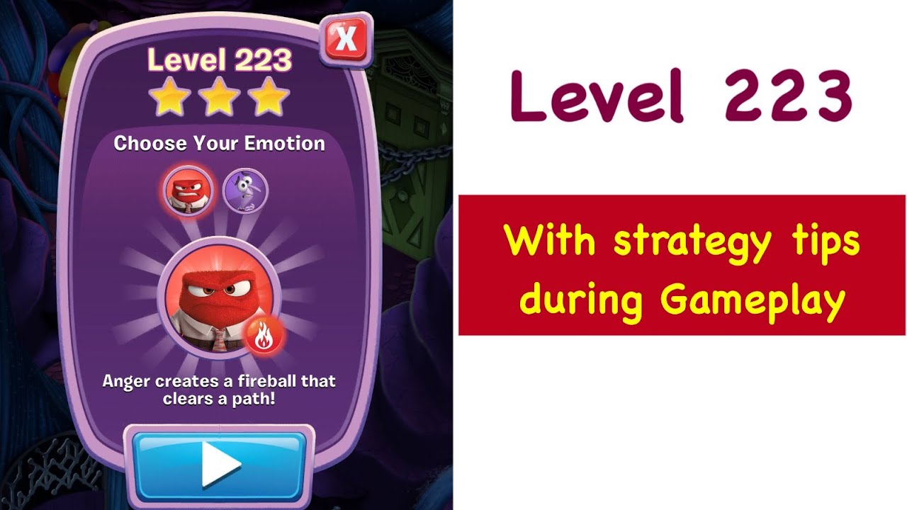 Inside Out Thought Bubbles Level 223 Tips and Strategy Guided Walkthrough Gameplay