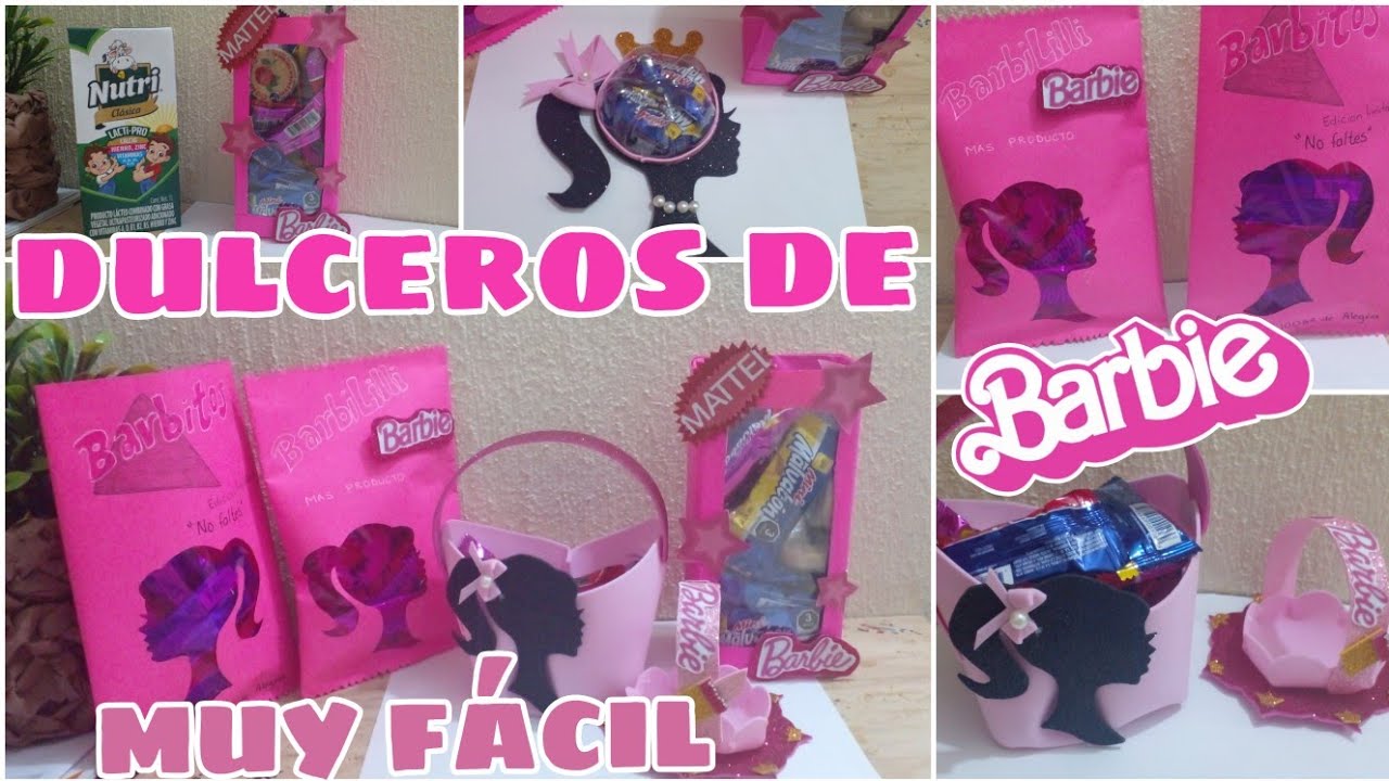 6 Dulceros de BARBIE/como hacer dulceros de BARBIE #fiestatematicabarbie/ como hacer caja de BARBIE