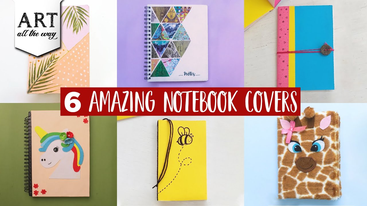 6 Amazing Notebook Covers | DIY Notebook Designs | How to make a notebook cover