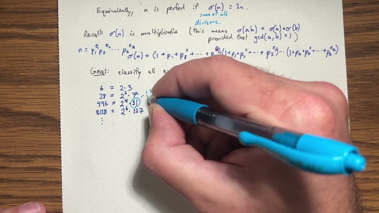 Lecture 7 - Perfect Numbers and Mersenne Primes