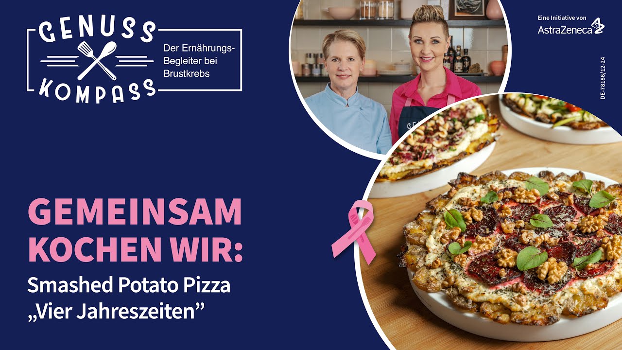 Ernährung bei Brustkrebs | Gemeinsam kochen wir: Smashed Potato Pizza „Vier Jahreszeiten”
