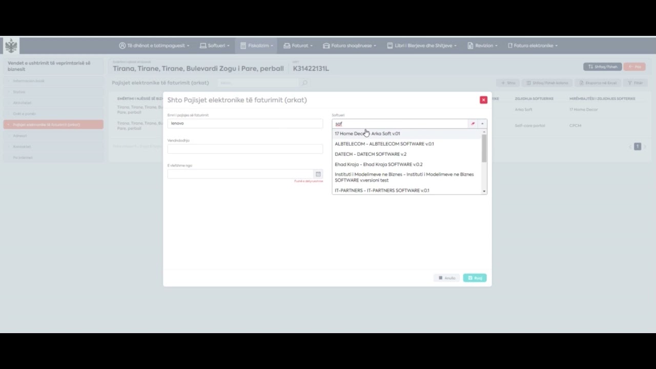Fiskalizimi - Si të shtoni një Pajisje Elektronike të Faturimit?