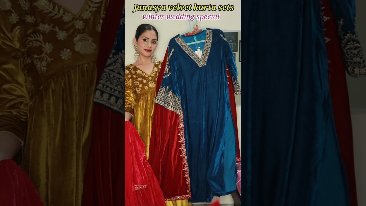 Janasya beautiful velvet kurta sets perfect for winter wedding | #fashion #trending #ethnicwear