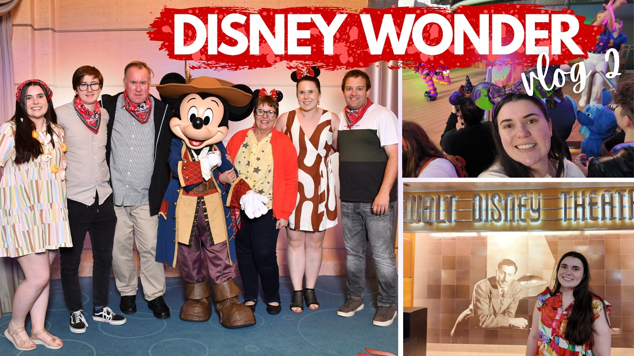 DISNEY CRUISE DAY 2 || Disney Wonder, Pirate Night & Karaoke