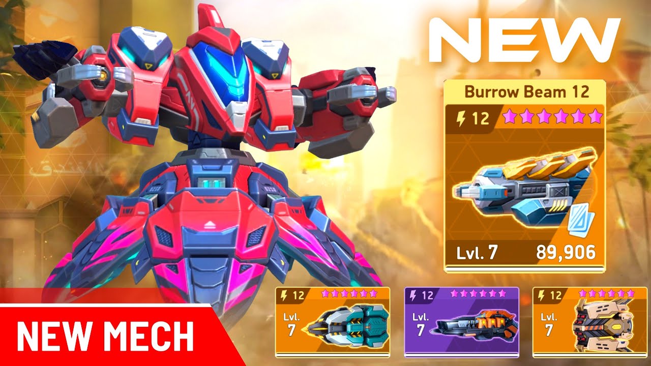 New Mech BLIZZFROST & New Weapon BURROW BEAM 12 - Mech Arena 