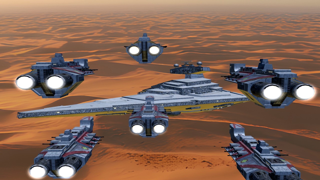 Imperial Star Destroyer vs Trireme Fleet – Star Wars Empire at War Remake Battle