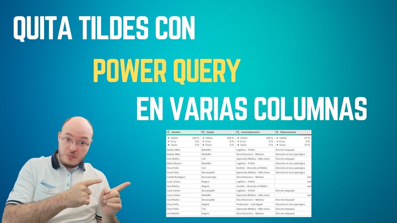 Power Query: adiós tildes en múltiples columnas