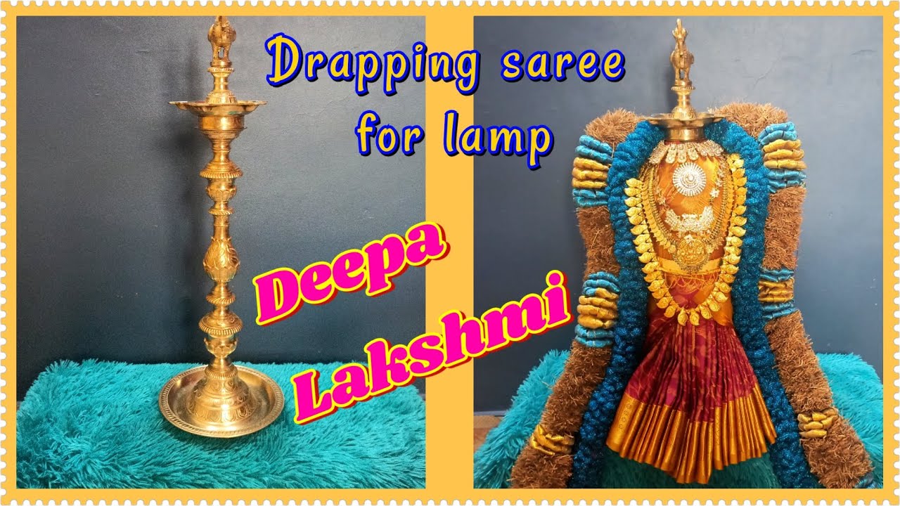 saree drapping for deepam(villaku)| kuthu villaku Alangaram| Deepa lakshmi |varamahalakshmi alankara