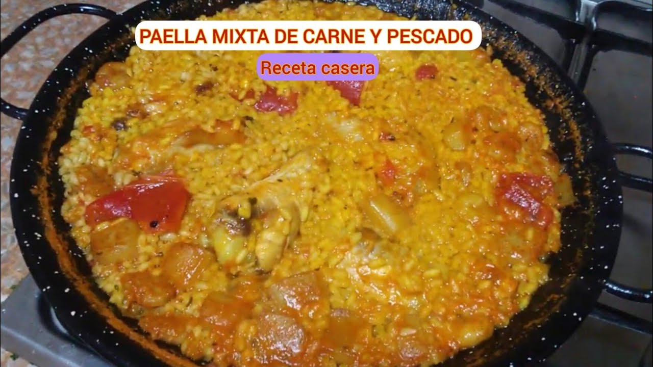 PAELLA_ MIXTA_con POLLO, CHOCO Y GAMBAS. !Buenisima!