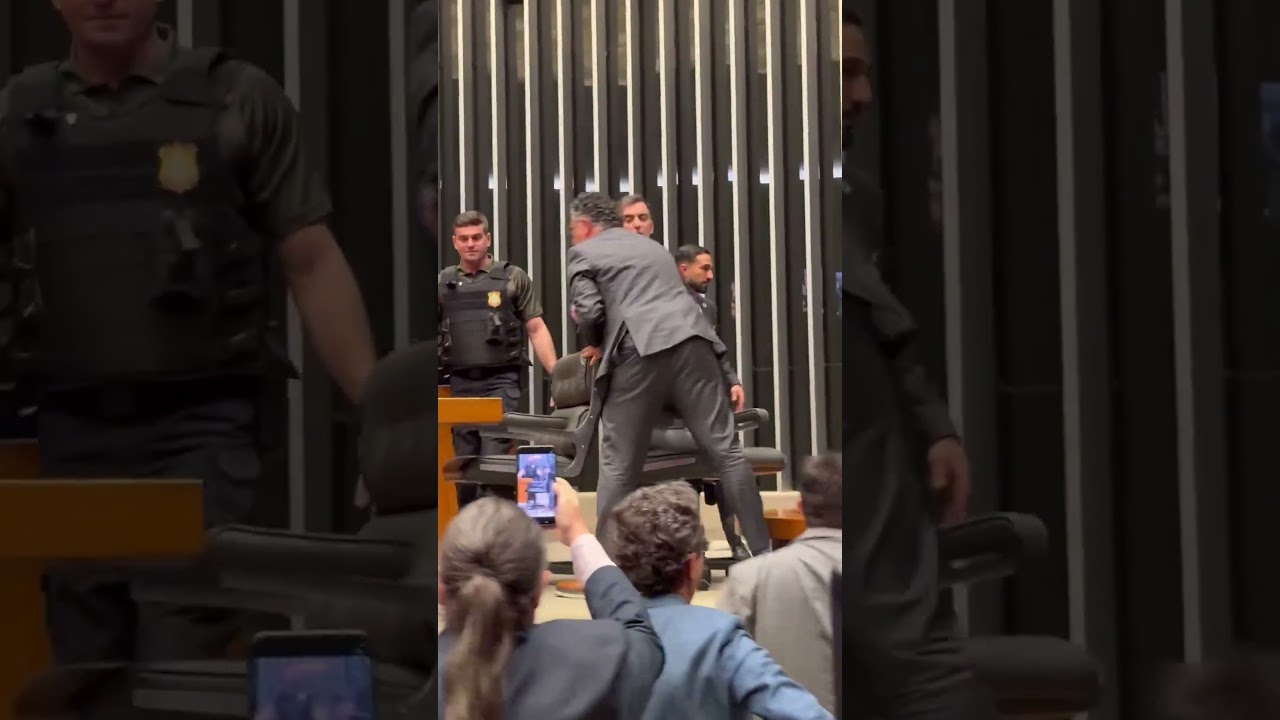 Chaos Erupts As Brazil Deputy Forcibly Removed From Speakers Chair During Protest #shorts