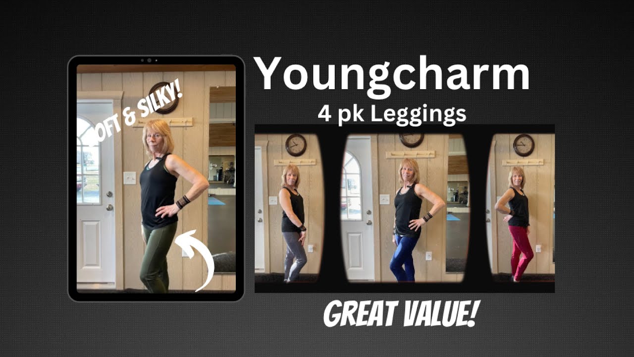 YOUNGCHARM 4 Pack High-Waist Women’s Leggings with Pockets – Comfort & Style