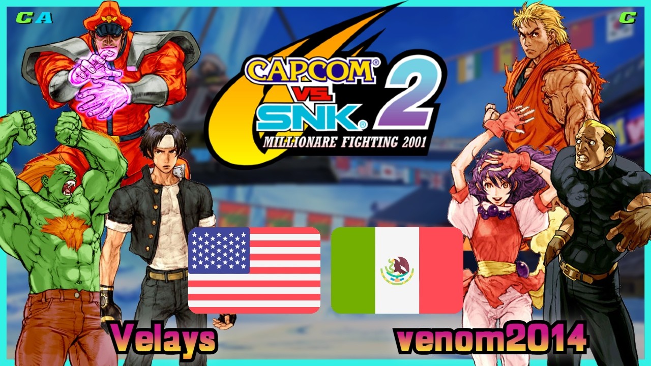 Capcom Vs. SNK 2 || Velays 🇺🇸 VS 🇲🇽 venom2014 || FLYCAST FIGHTCADE 2