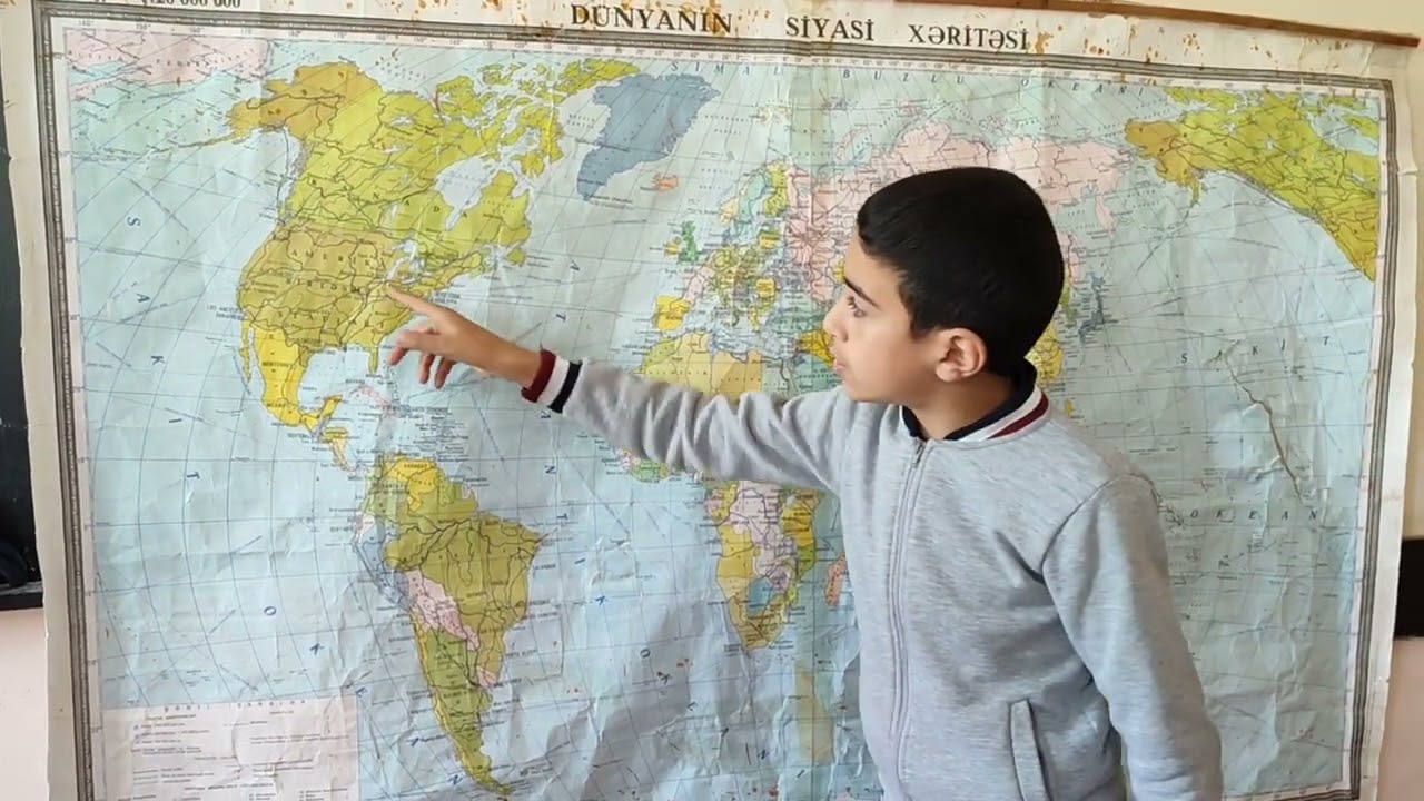Dünya ölkələrinin xəritə üzərində göstərilməsi. VI sinif şagirdi Mövlanov Nuran. #keşfet #countries