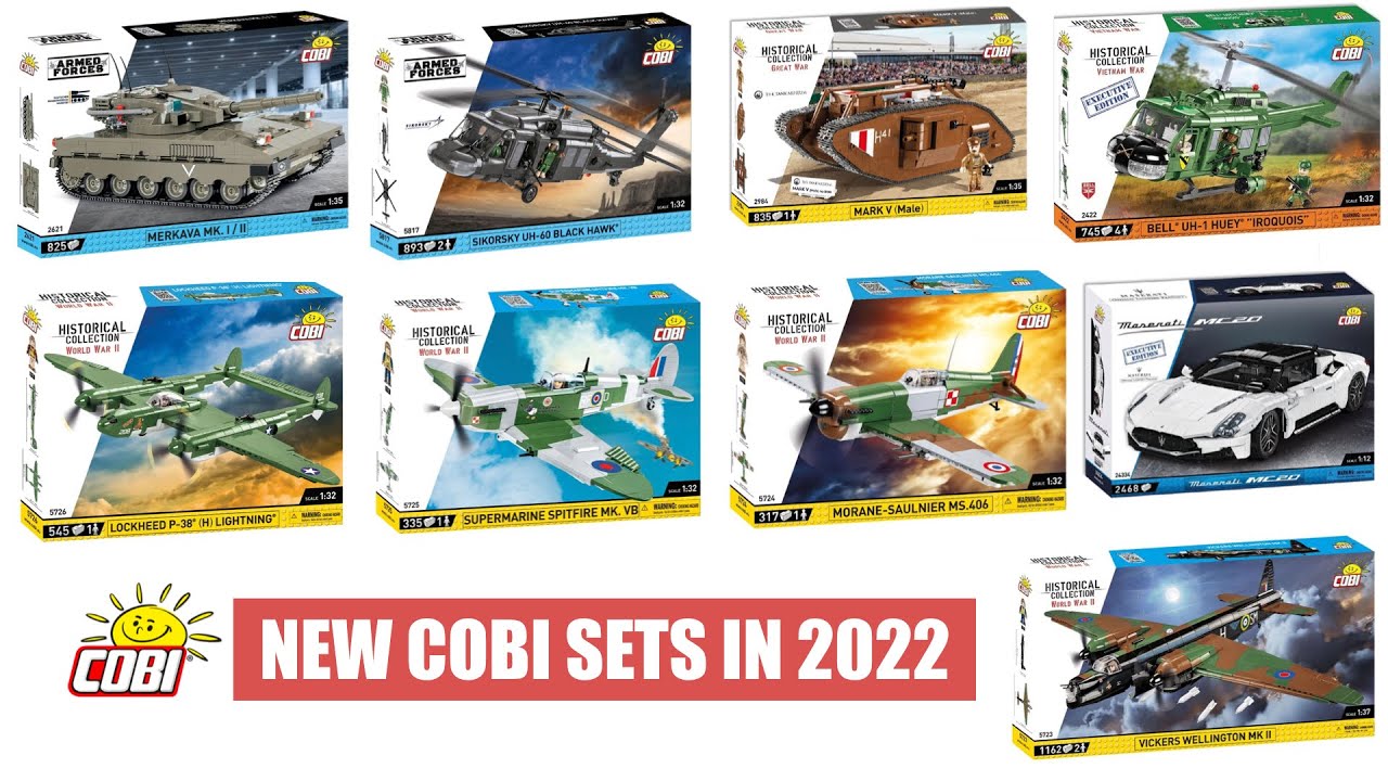New COBI bricks sets for 2022 - F-16, Merkava, Black Hawk, Maus, Maserati and more