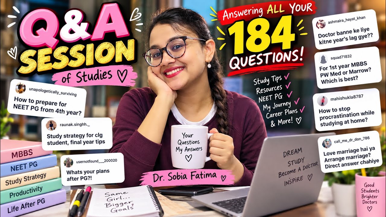 ALL YOUR QUESTIONS ANSWERED! 😱 | NEET UG & PG , Studies related Q/A Session | Dr. Sobia Fatima