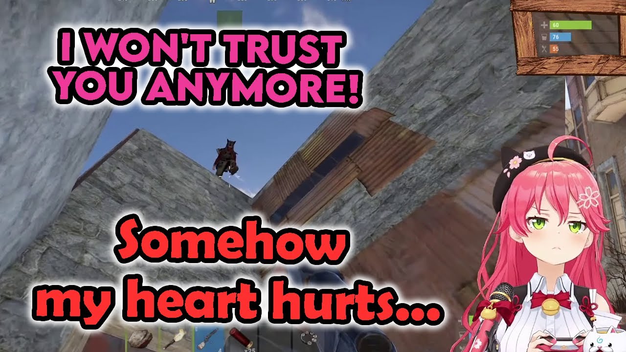 Miko feels hurt when she does something bad to Koyori in Rust