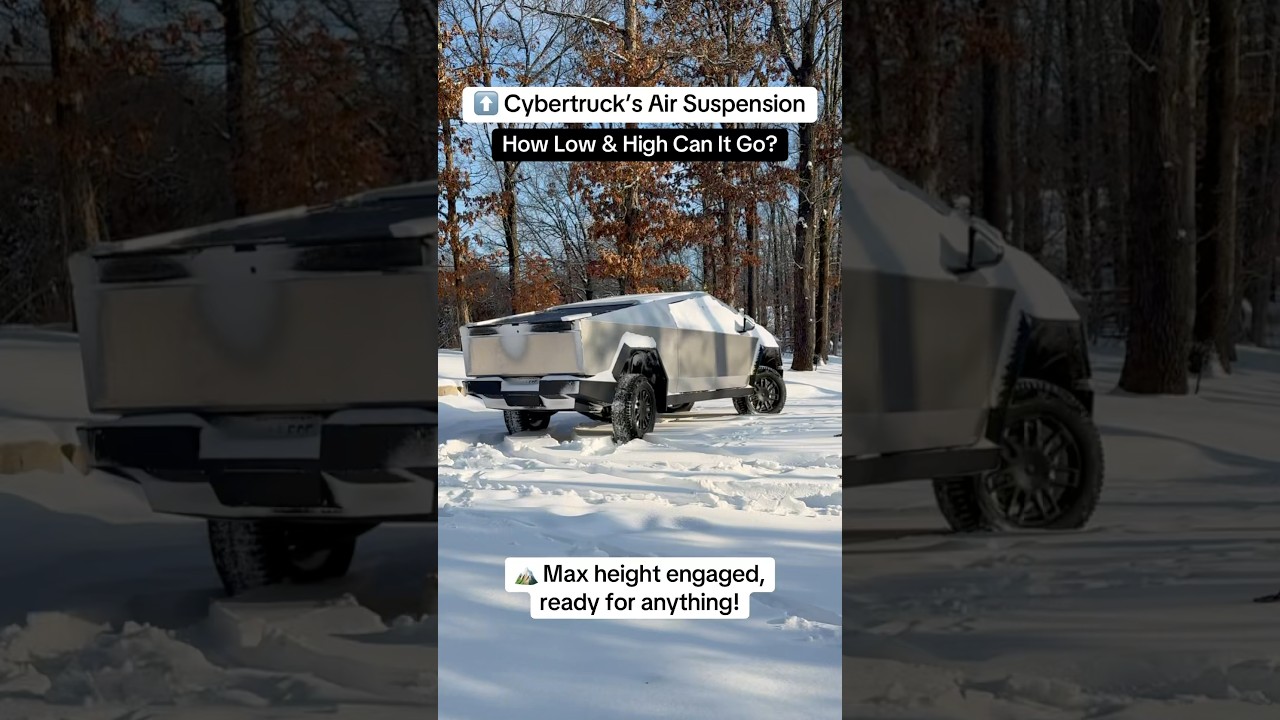 Cybertruck Air Suspension Test: How High & Low Can It Go? #tesla #cars #automobile