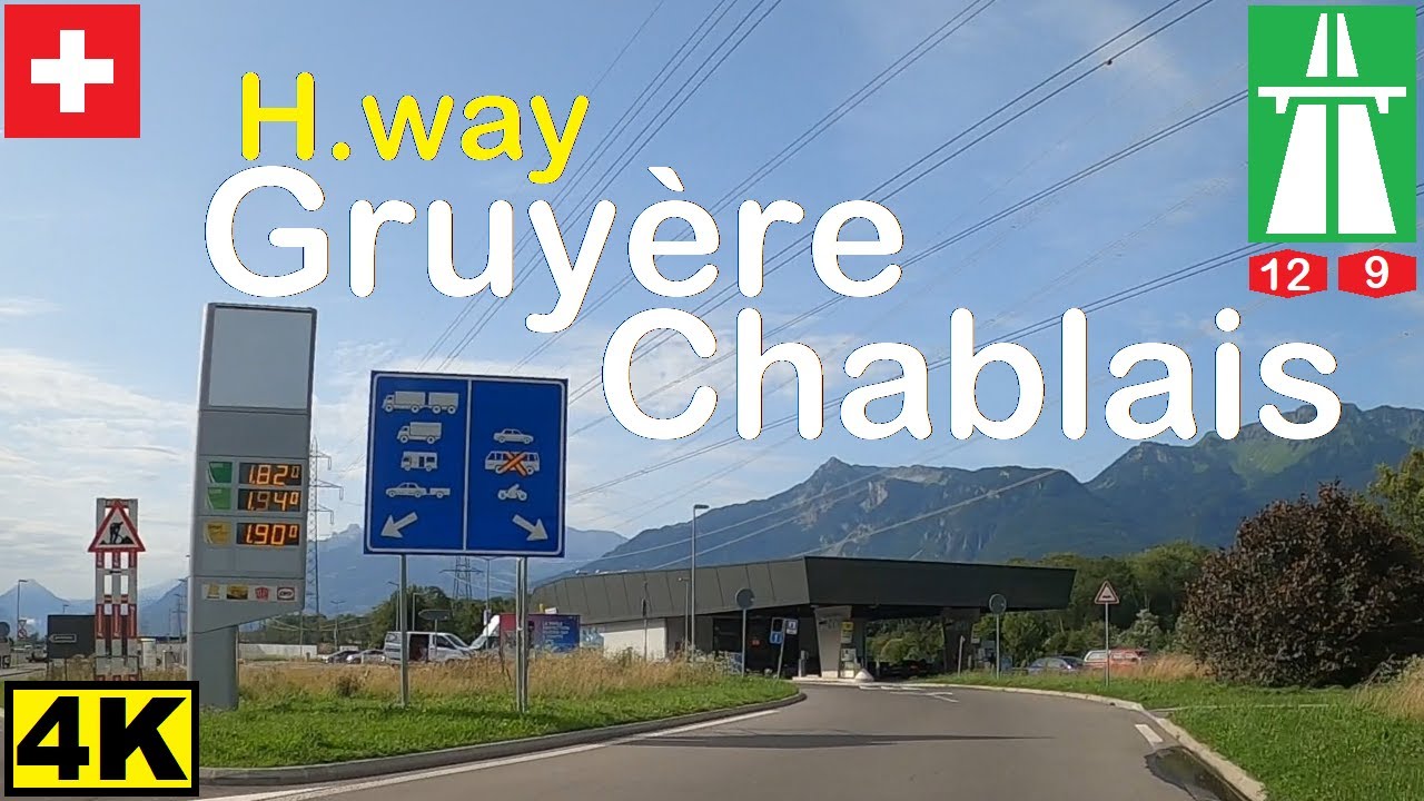 Trip drive on swiss highway from the parking 