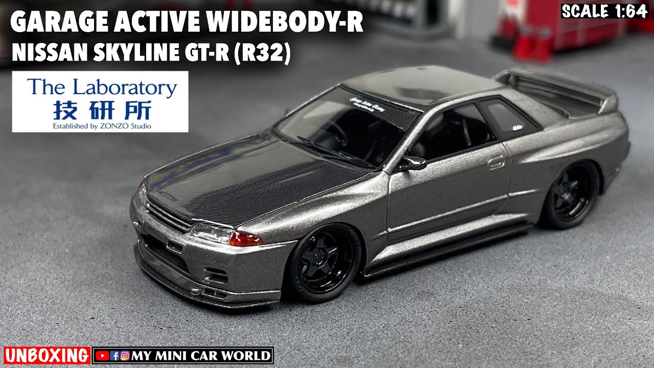 『MY MINI CAR WORLD』UNBOXING THE LABORATORY 1/64 GARAGE ACTIVE WIDEBODY-R NISSAN SKYLINE GT-R (R32)