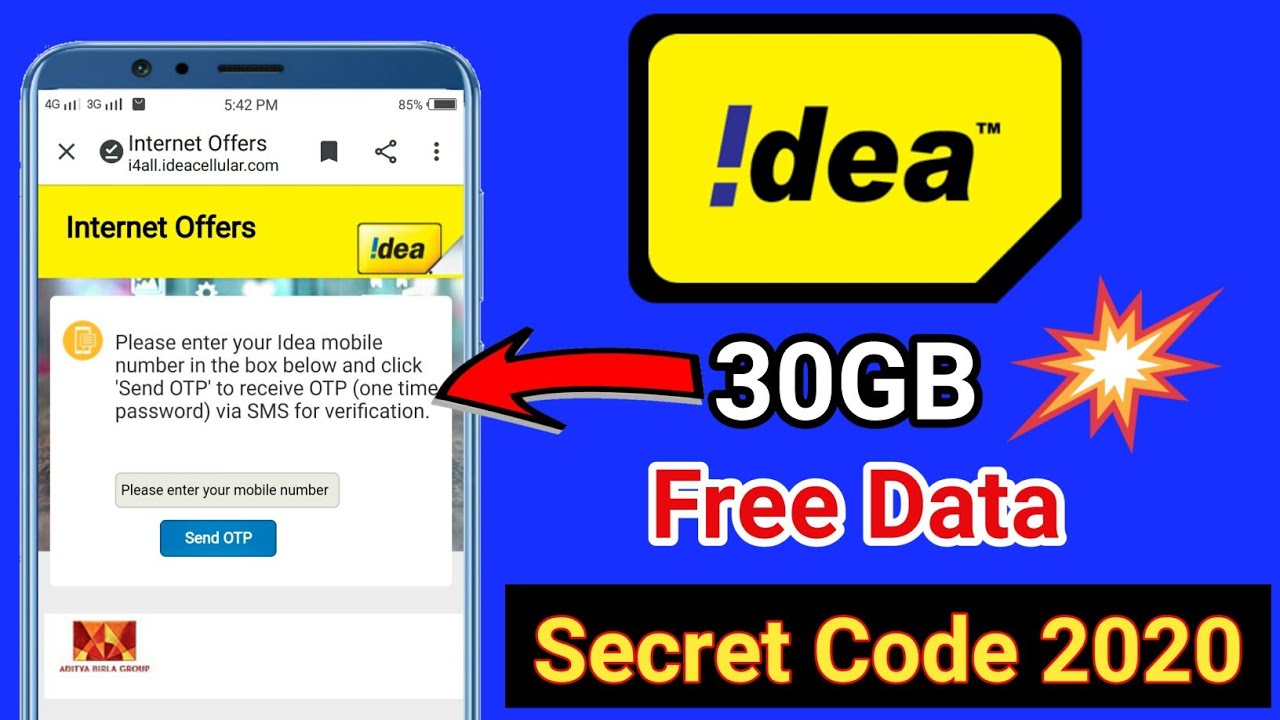 Idea Free 30GB 4G Data Offer 2020 | Idea Free Data Code | Idea Free Internet Trick | idea Free Net