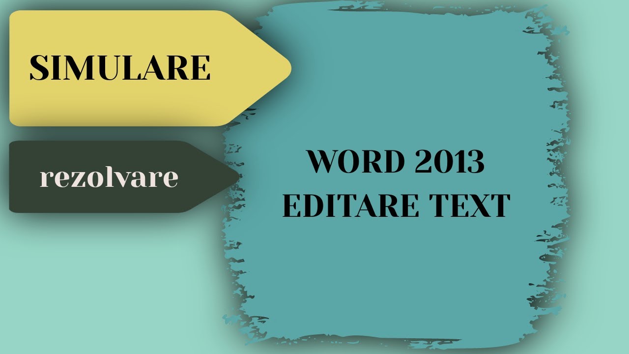 Rezolvare Simulare - Word 2013