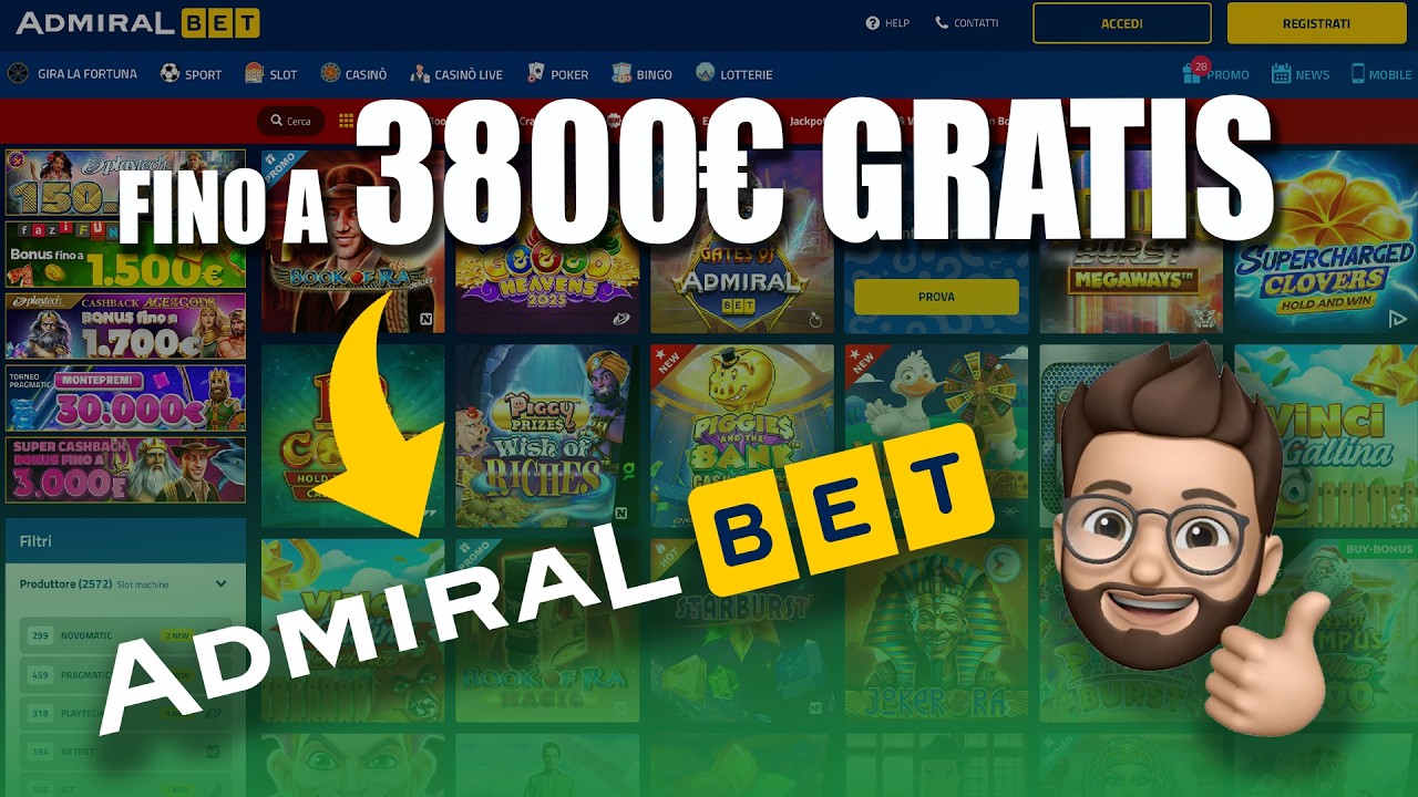 Come ottenere 300&euro; GRATIS sul Casin&ograve; di ADMIRALBET
