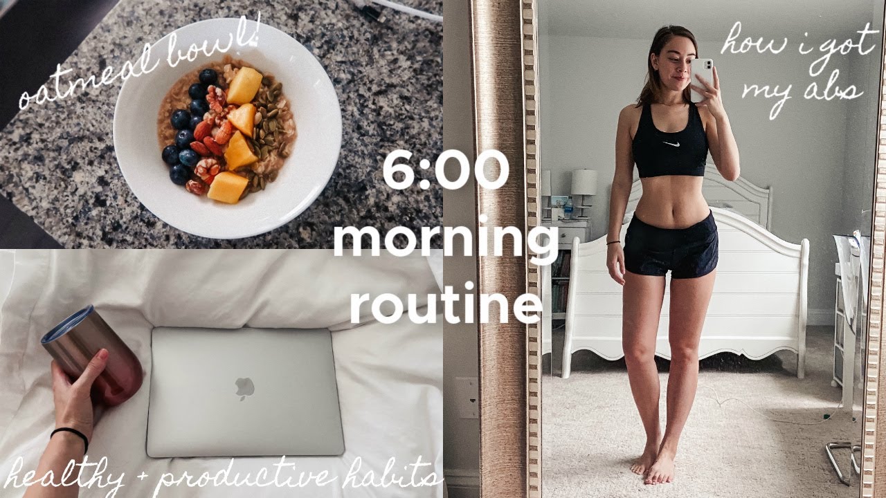 6:00am summer morning routine: healthy breakfast, workout, & habits!