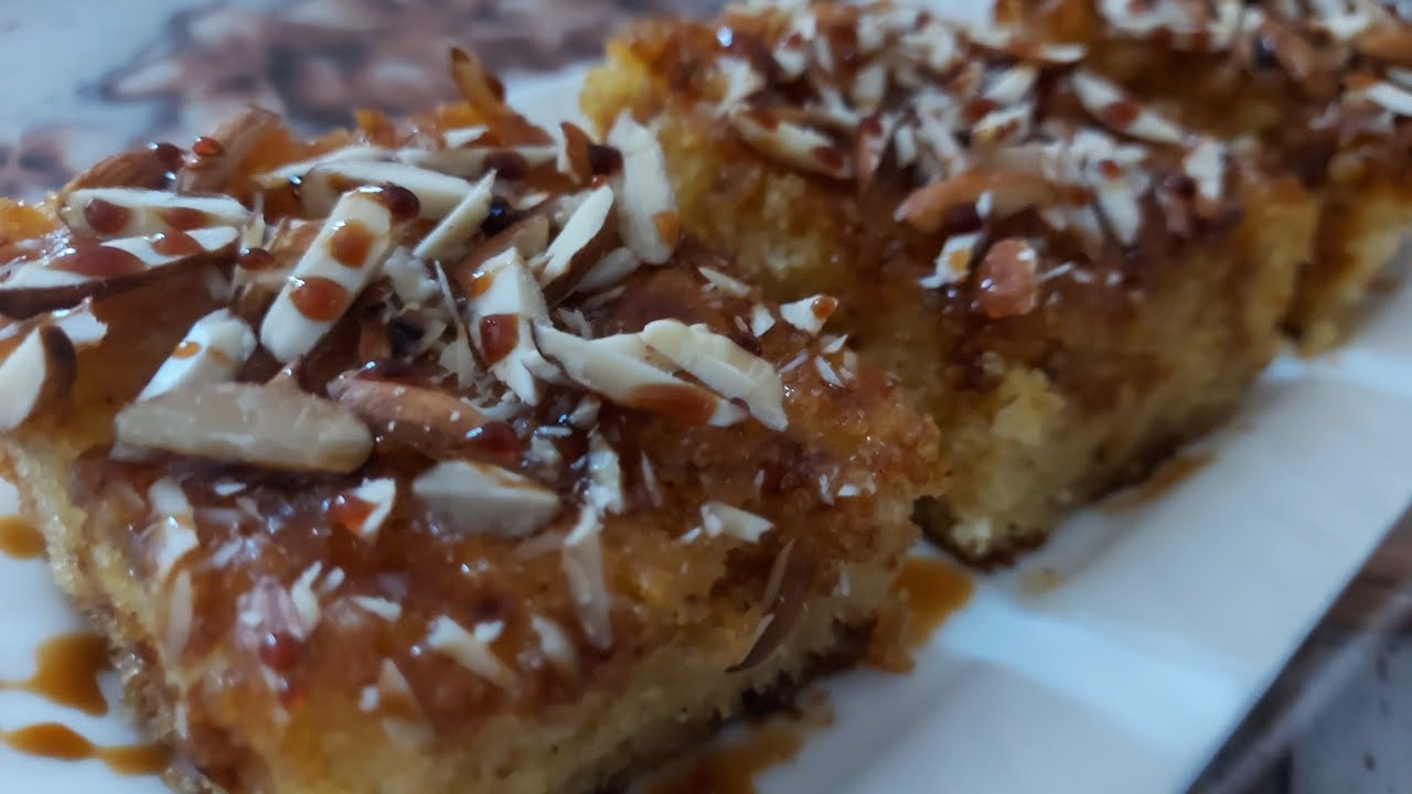 Basboussa sans gluten - بسبوسة بدون غلوتين معلكة وكدوب فالفم دوبان لسليكين