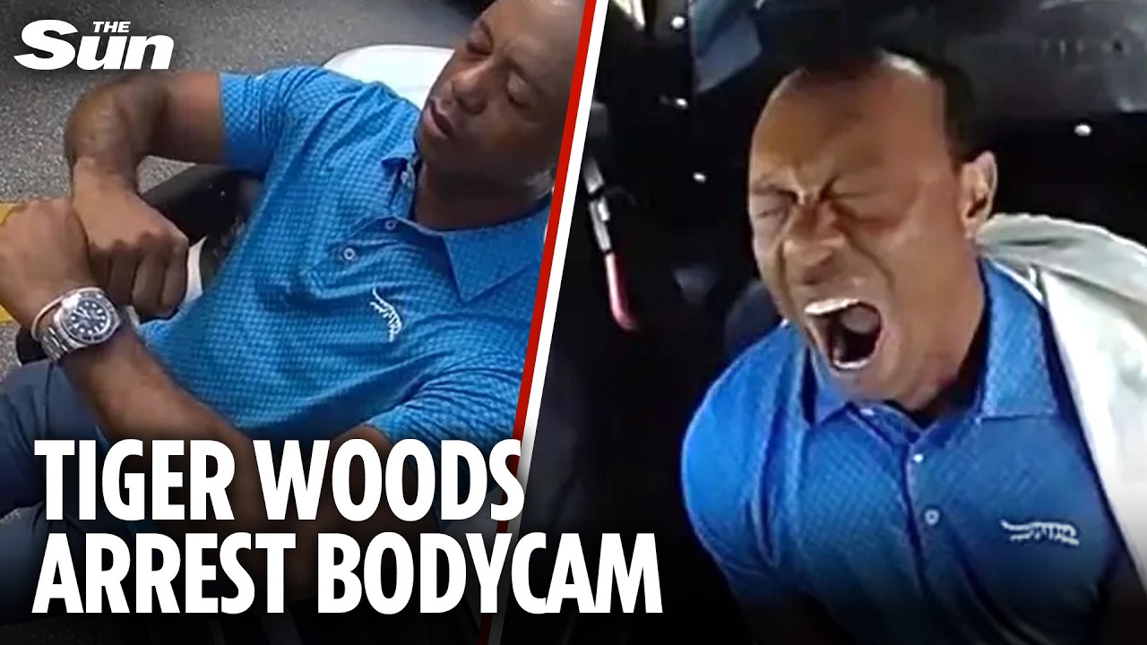 Moment Tiger Woods fails sobriety test & asks &lsquo;I&rsquo;m being arrested?&rsquo; before falling asleep in cop car
