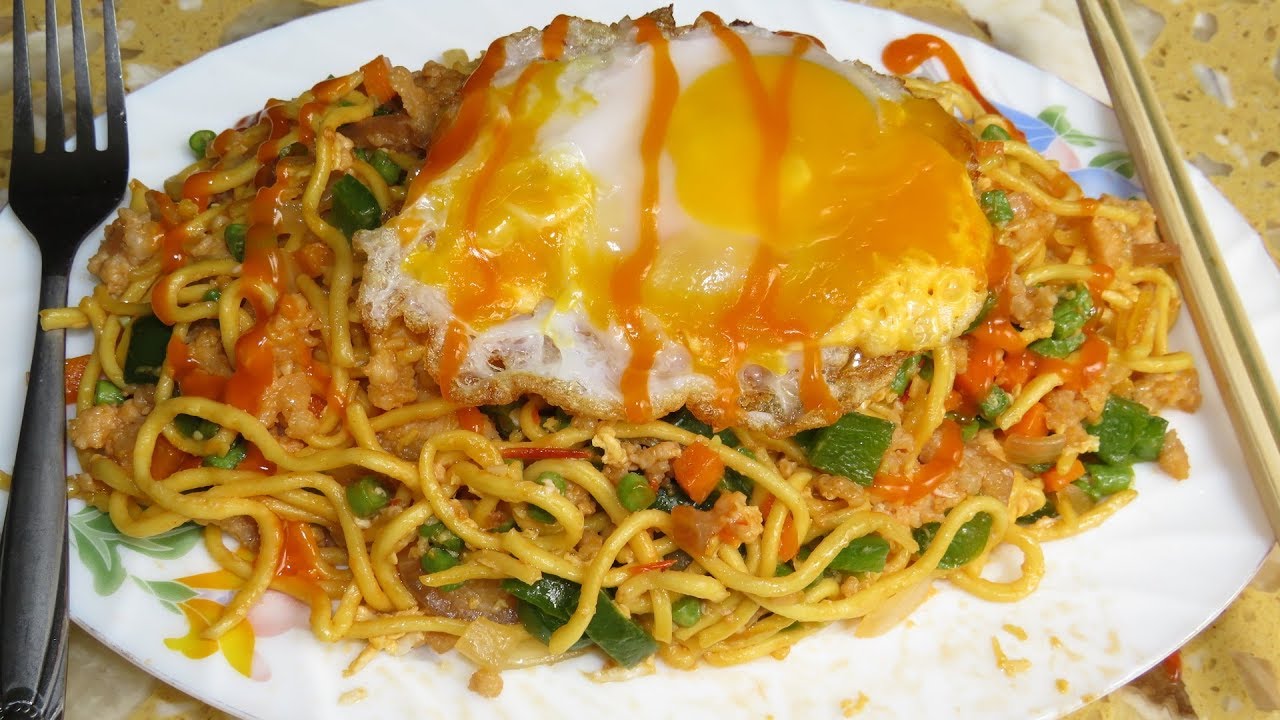 Spicy Stir-fried Noodles With Vegetable Recipe - Khmer Food Cooking