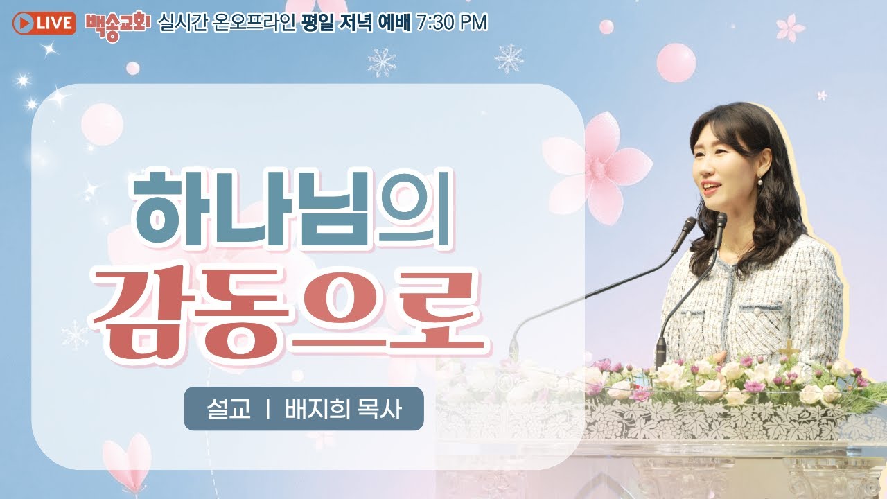 백송교회 실시간 온라인 금요 저녁 예배 [하나님의 감동으로 - 배지희 목사] 2026.2.6