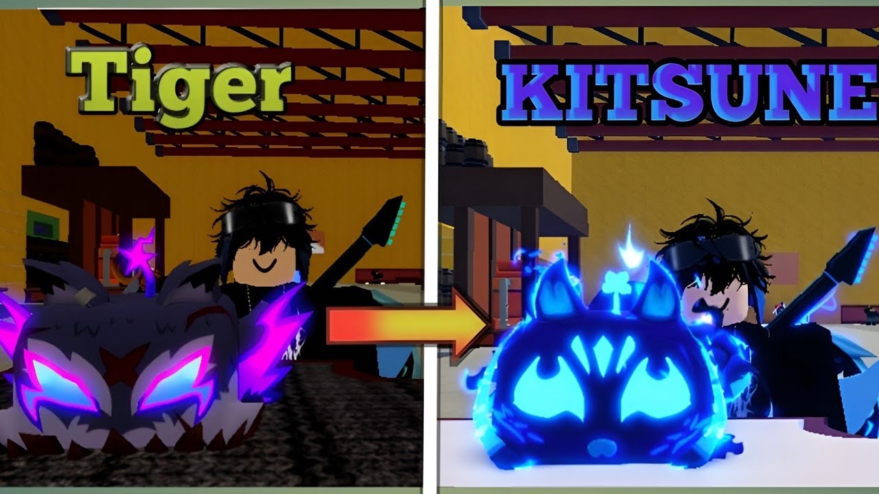 Trading For WEREWOLF TIGER TO KITSUNE IN BLOX FRUIT (12 hours)  