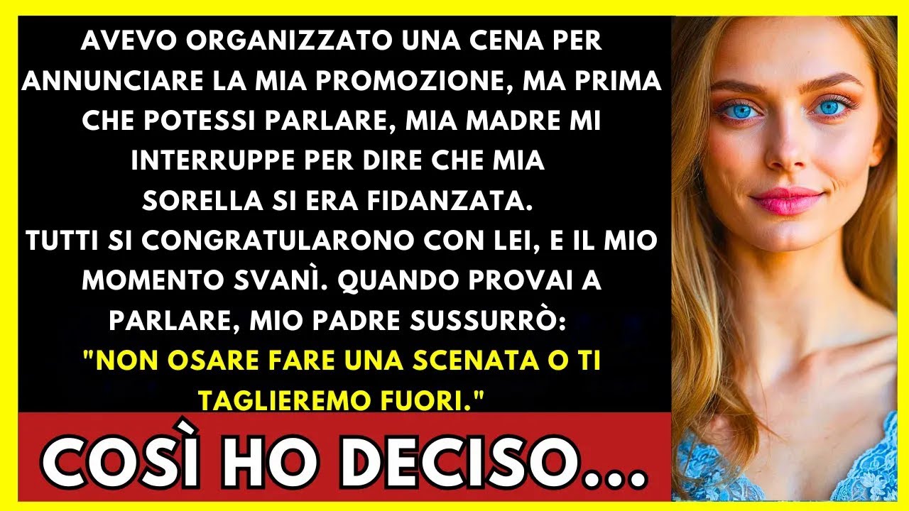 Cena Per La Mia Promozione—Mia Madre Mi Interruppe E Annunciò Il Fidanzamento Di Mia Sorella…