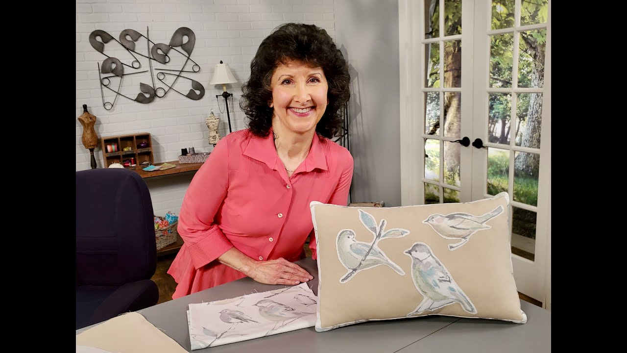 Joanne Banko sews free-motion thread painting for pillows, as seen on It's Sew Easy TV show 2104-1