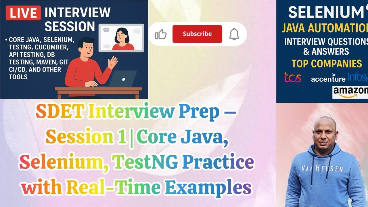 SDET Interview Preparation Series – Session 1 | Java + Selenium + TestNG Concepts & Practice