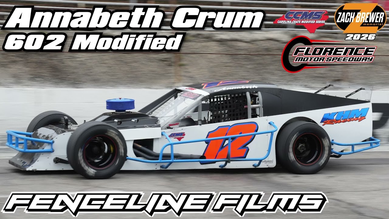 Annabeth Crum 602 Modified Florence Motor Speedway Zach Brewer Memorial 2026