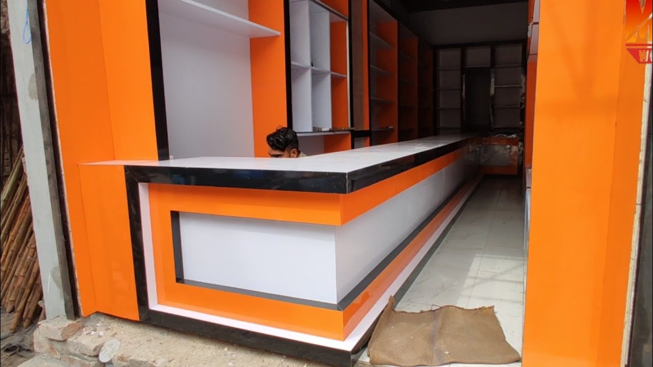 garments shop furniture design latest counter design | top sunmica colour combination