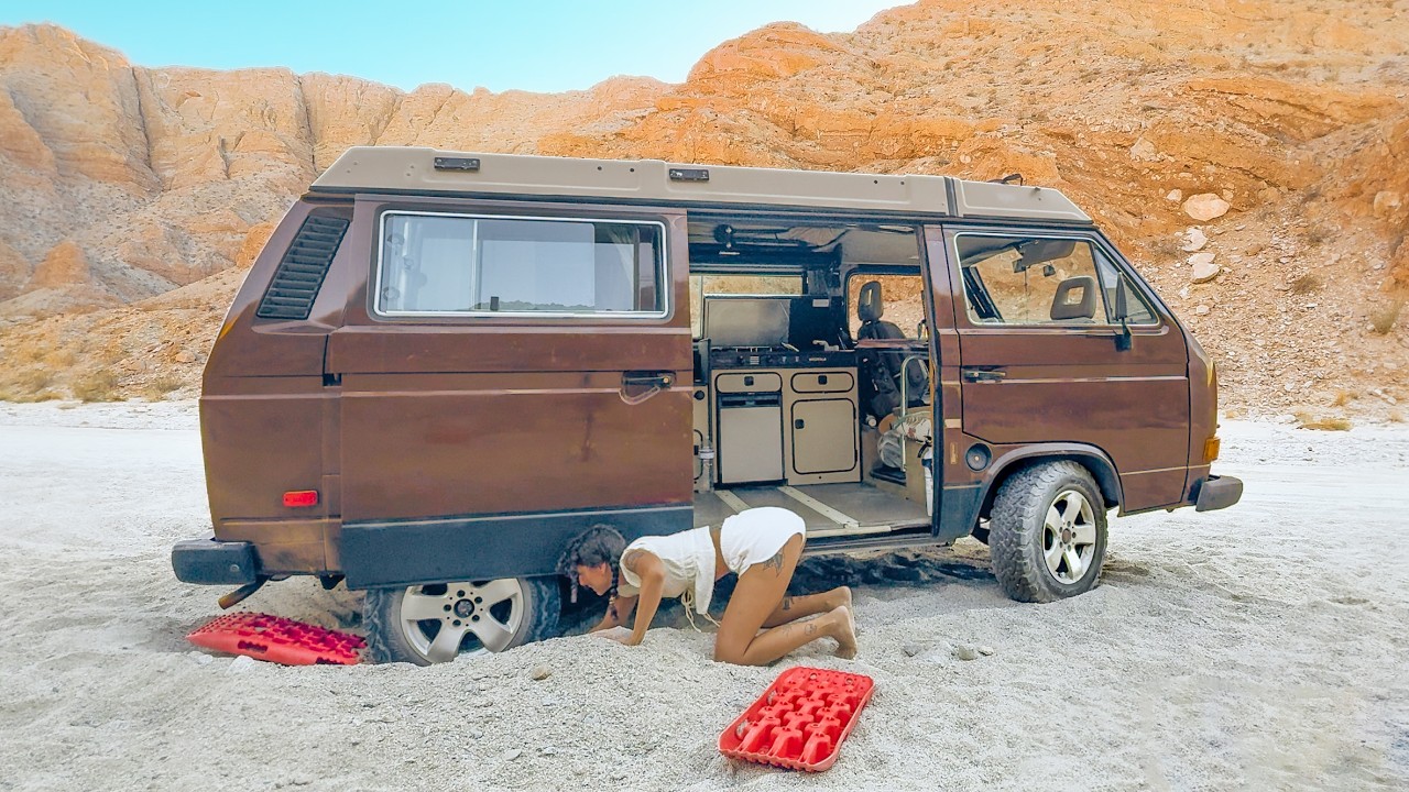 BIG MISTAKE? SOLO Female STUCK Off-Roading | Van Life in the Desert (ASMR)