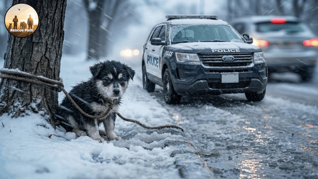 Animal Rescue Saving a Puppy Stranded in a Snowstorm Before Nightfall #161