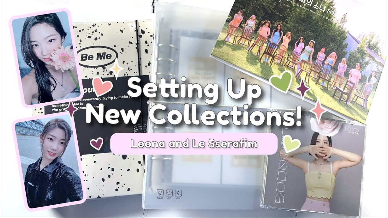Setting Up Two New Girl Group Collections ♡ Organise my Binders with me for Le Sserafim and Loona