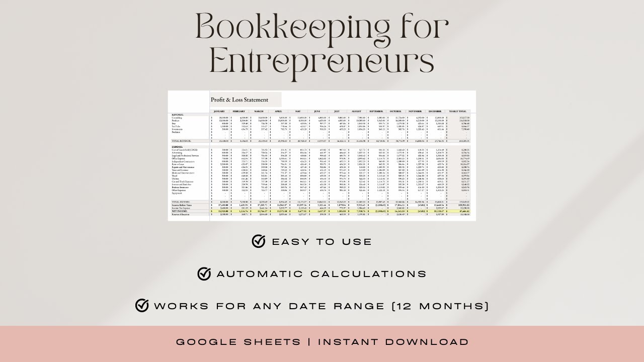 How To Do Bookkeeping in Google Sheets for Entrepreneurs