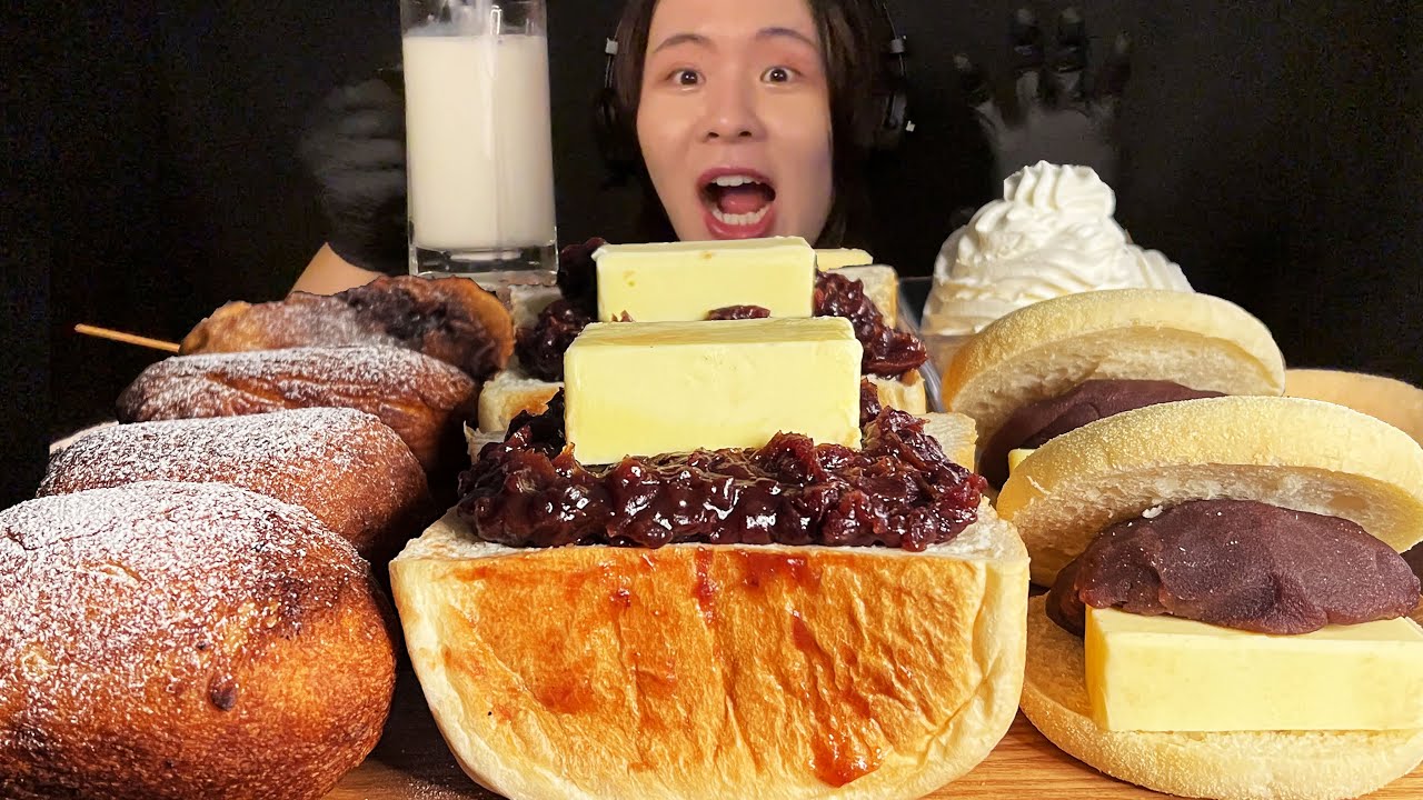 ASMR 揚げバター&あんバター大食い‼️〜人生なるようになるさ〜【咀嚼音】