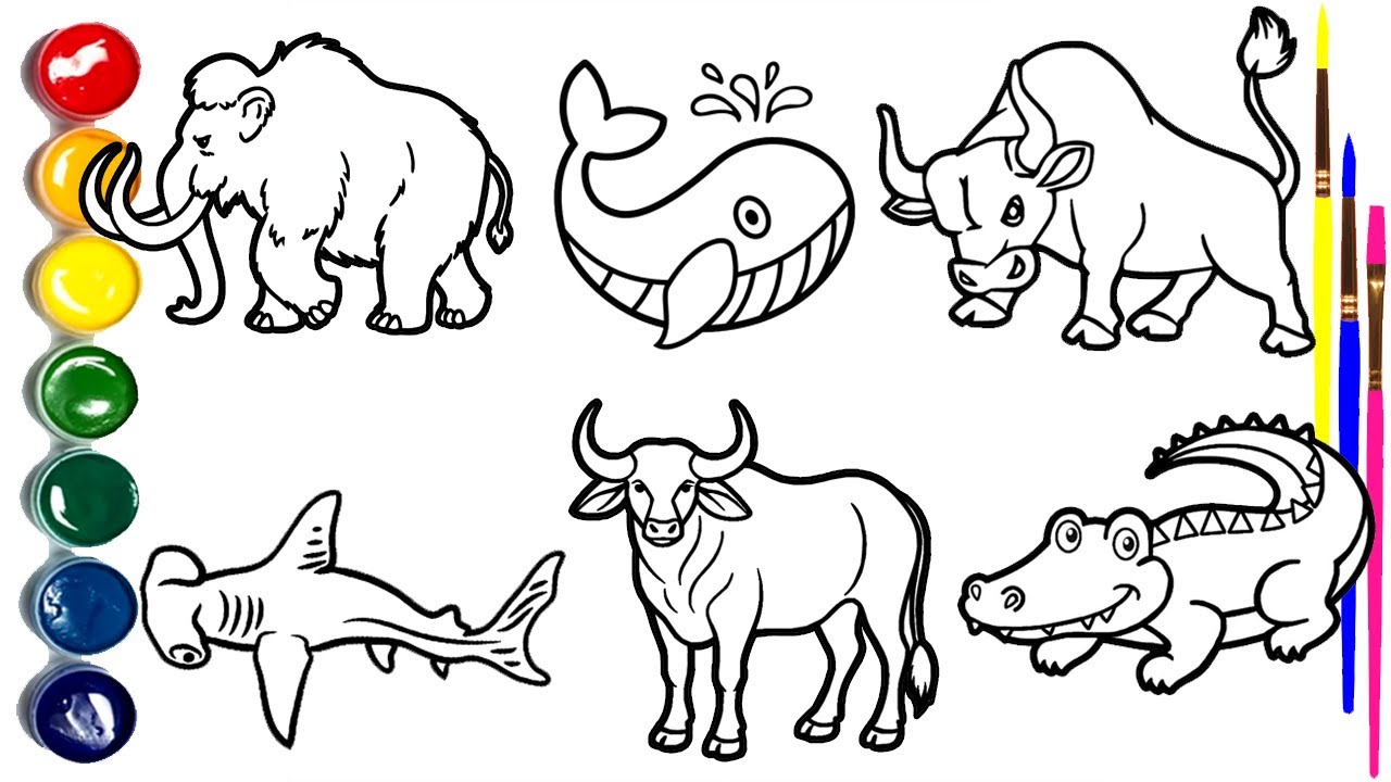 DRAW Wild Animals LIKE A PRO! Mammoth🐘Whale🐋Bull 🐂Hammerhead Shark 🦈and More 🎨🖍️