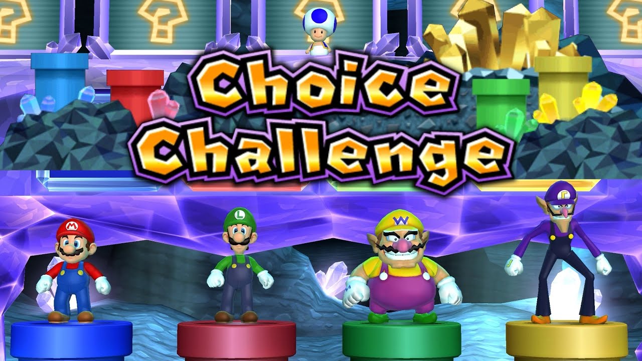 Mario Party 9 - Mario Vs. Luigi Vs. Wario Vs. Waluigi | Choice Challenge